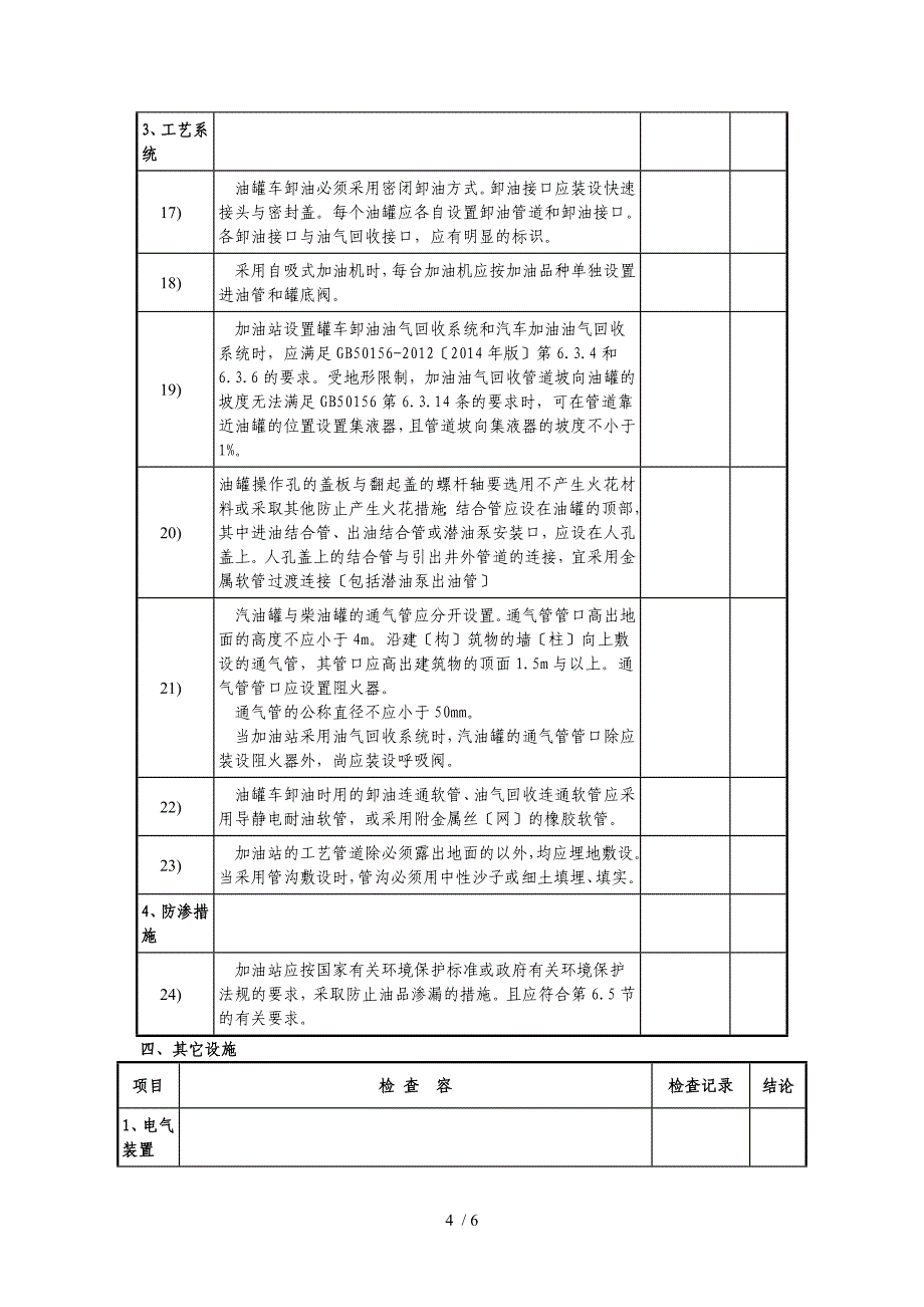 加油站安全评价现场检查表_第4页