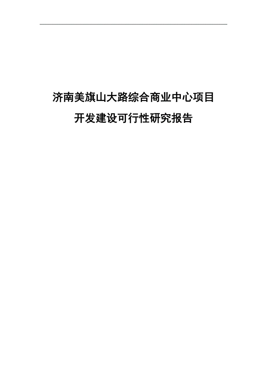 美旗山大路综合商业中心项目开发建设可行性研究报告.doc_第1页