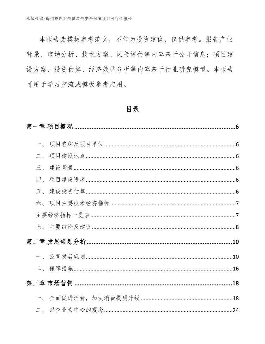 梅州市产业链供应链安全保障项目可行性报告（模板）_第2页