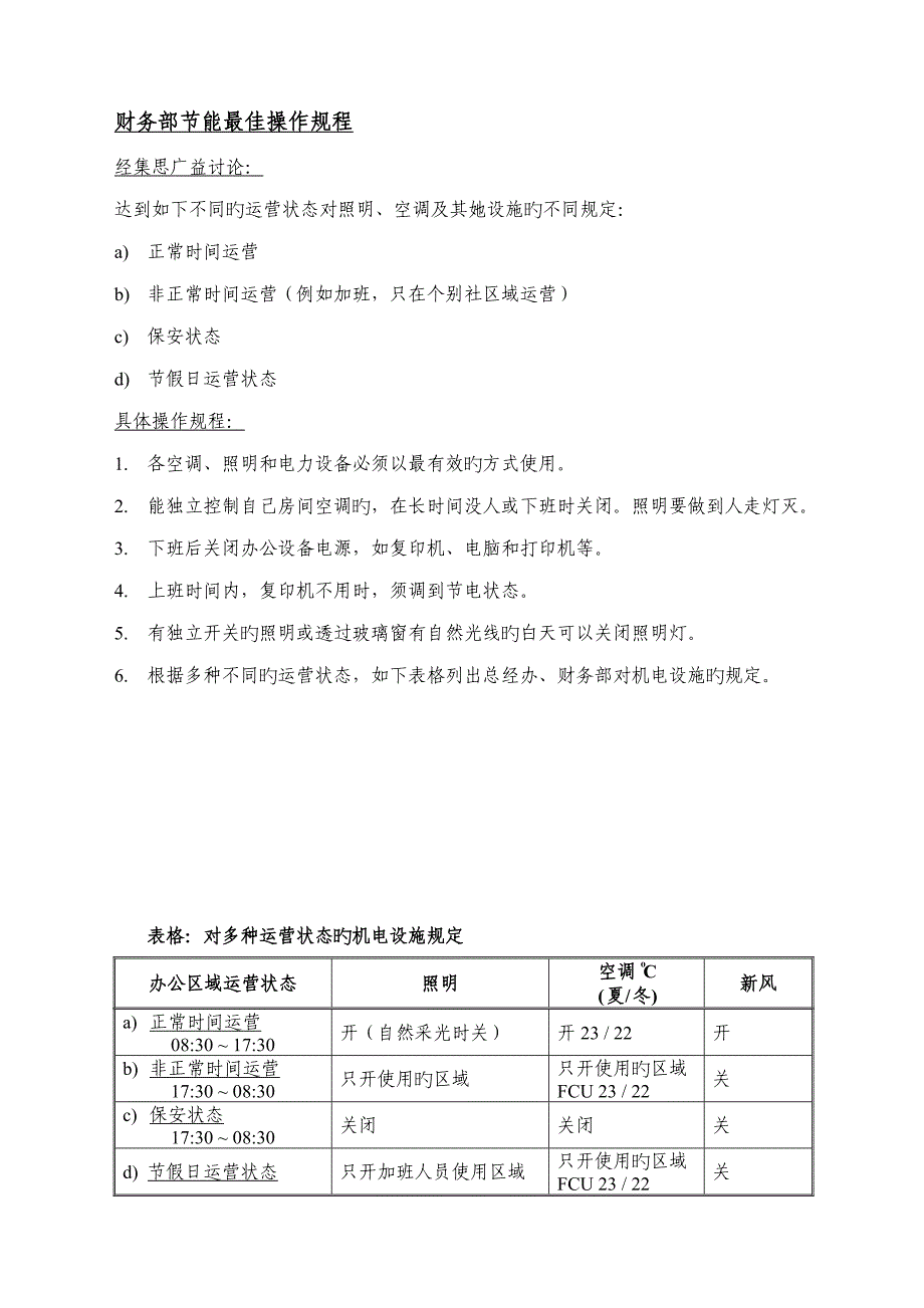 香格里拉财务节能最佳操作专题规程_第1页