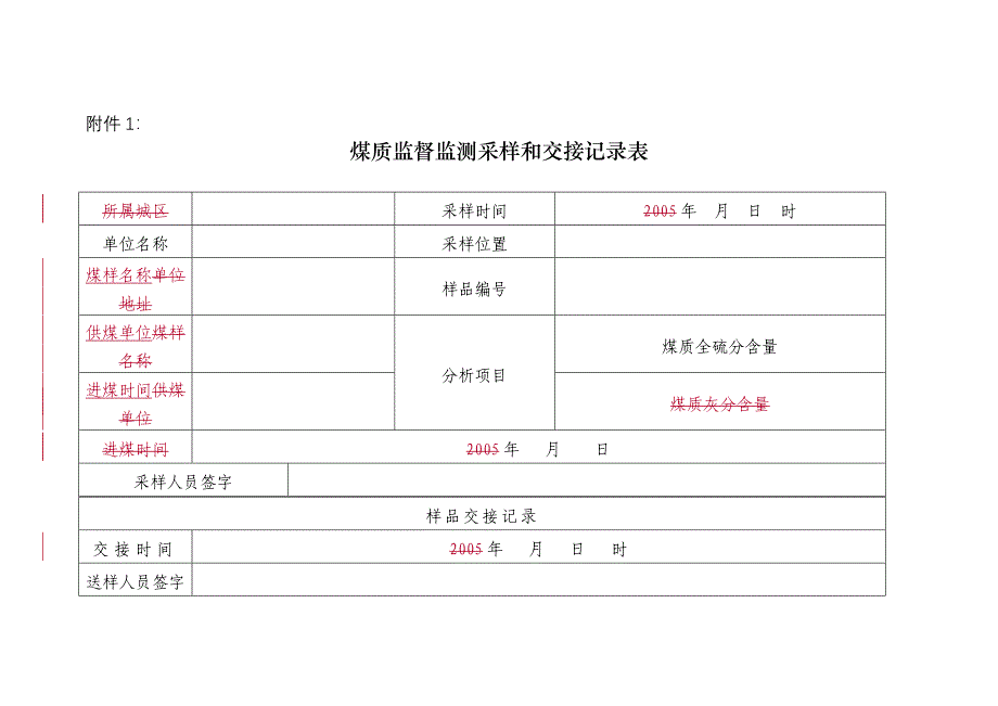 煤质采样记录表及采样方法_第4页