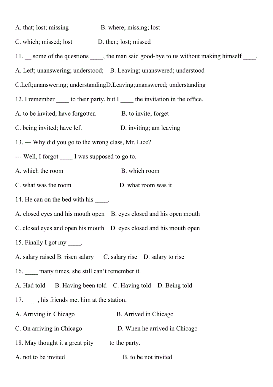 (完整word)高中英语非谓语动词专项练习题_第2页