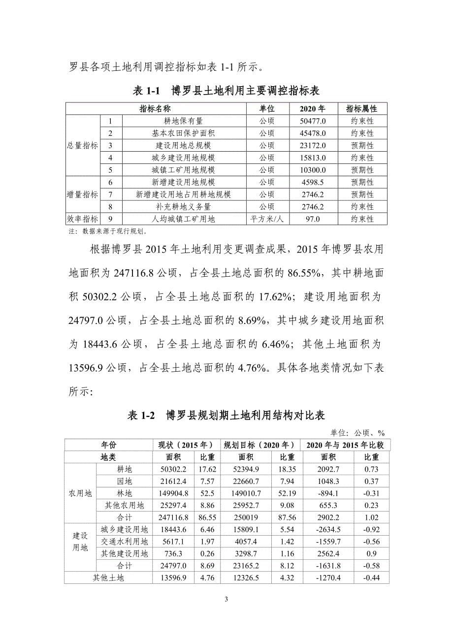 惠州市博罗县土地利用总体规划_第5页