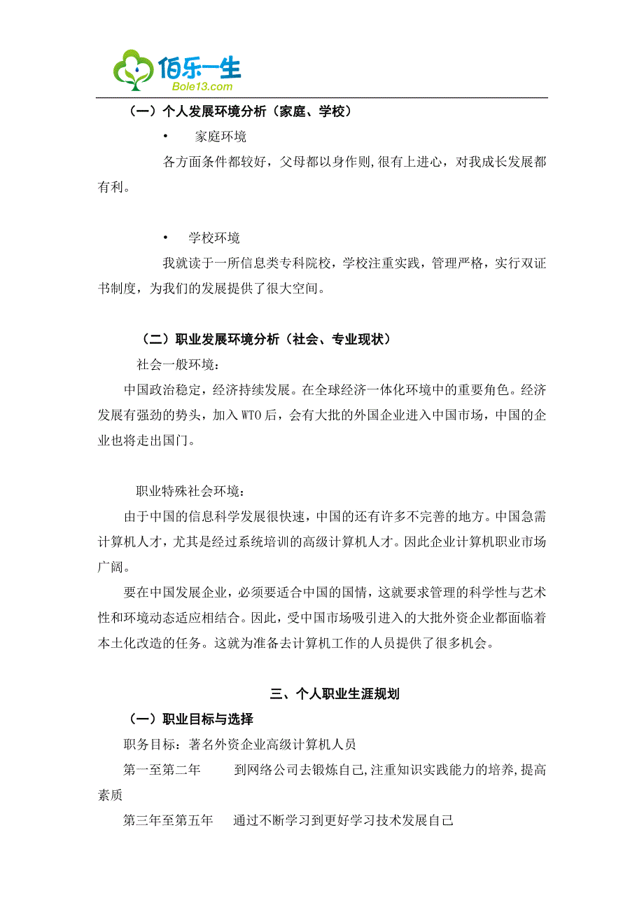 计算机应用技术专业大学生职业生涯规划书.docx_第4页