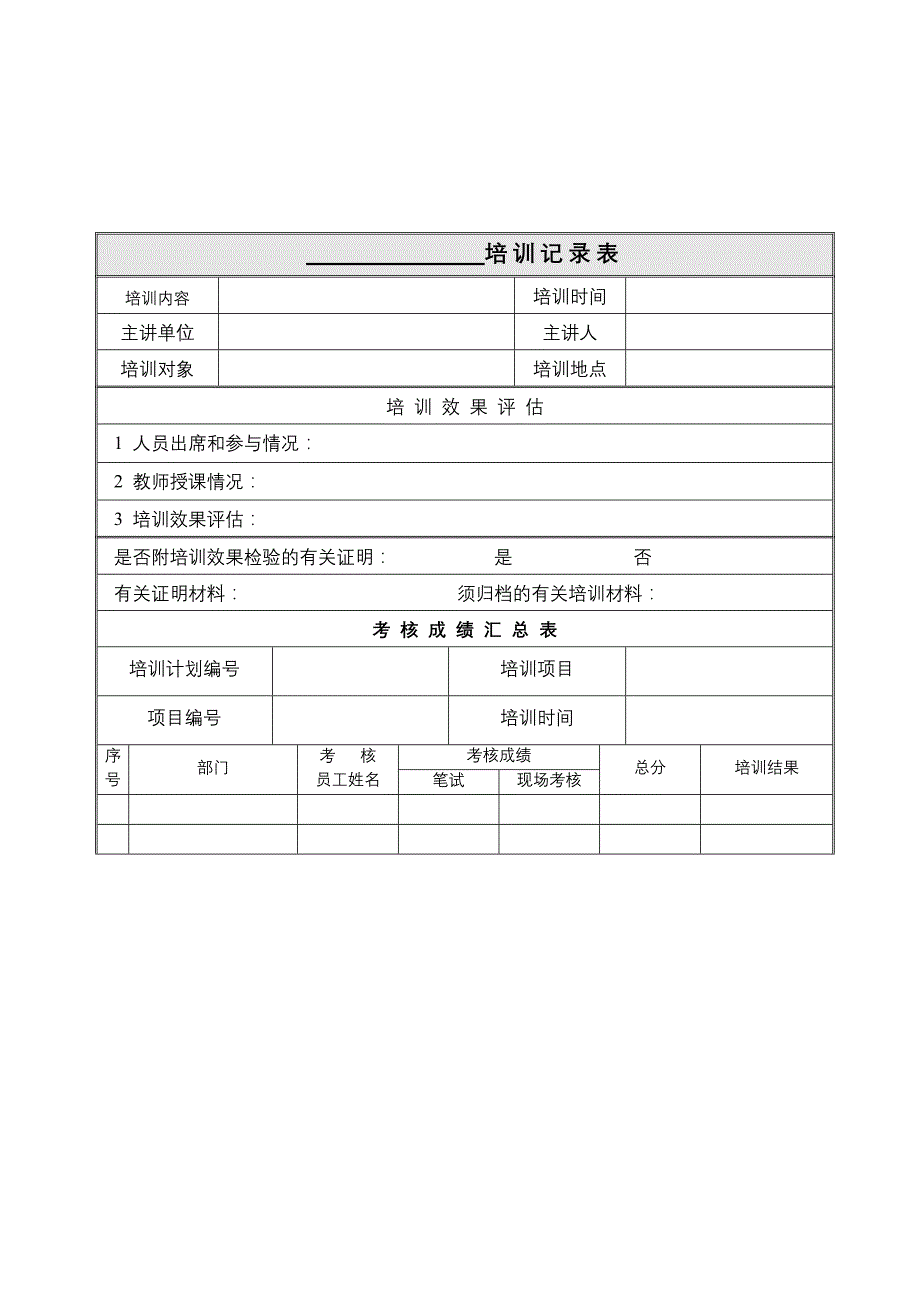 环保培训记录表_第1页