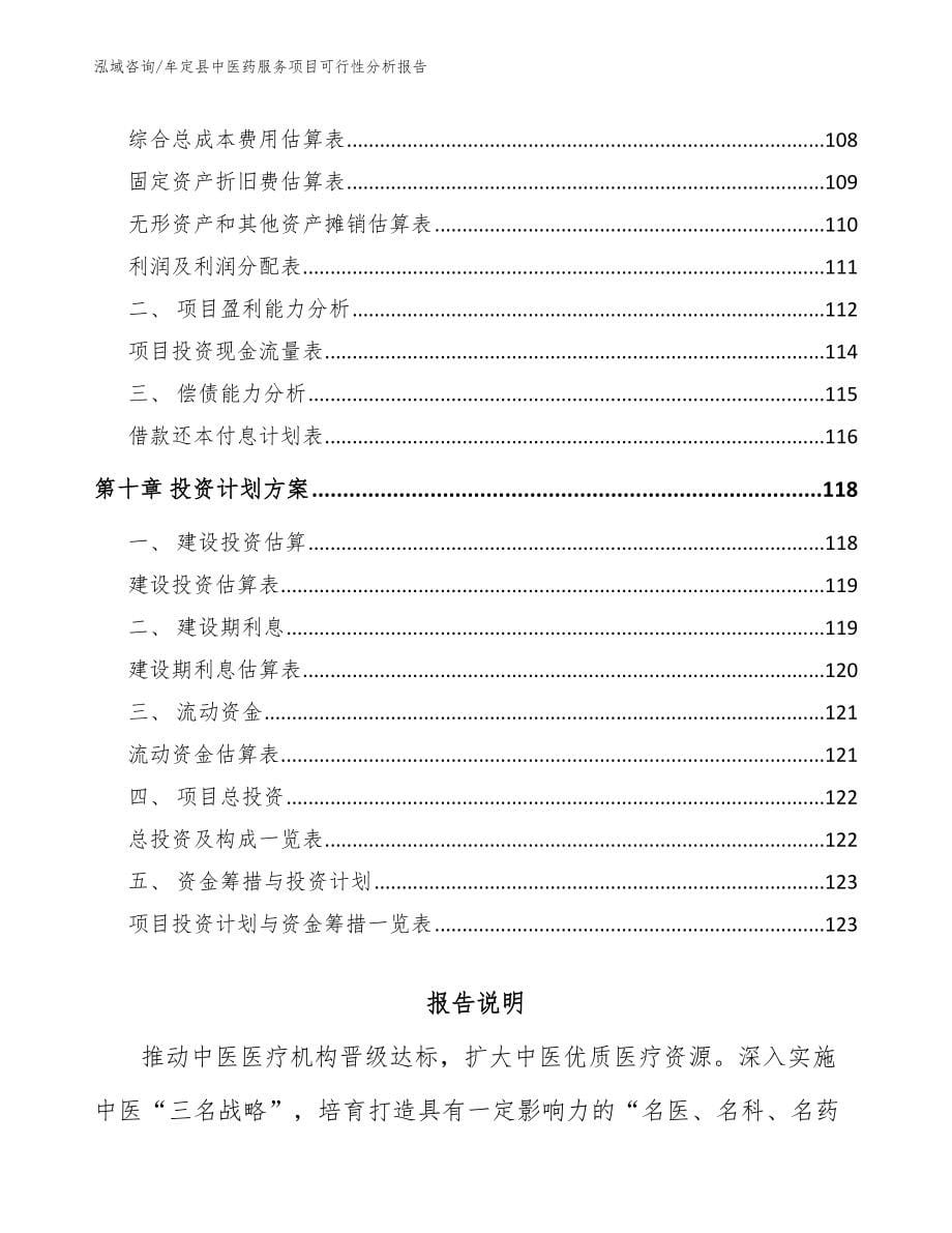 牟定县中医药服务项目可行性分析报告参考模板_第5页