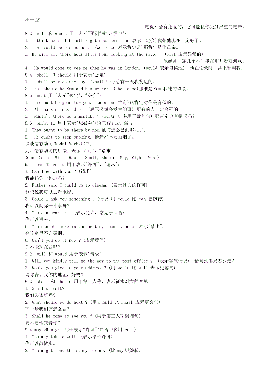 中考情态动词具体用法教师版_第3页