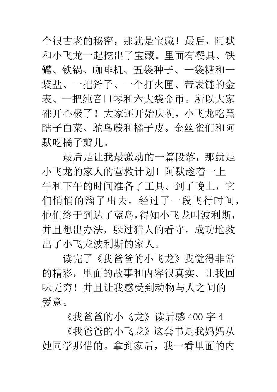 《我爸爸的小飞龙》读后感400字.docx_第5页