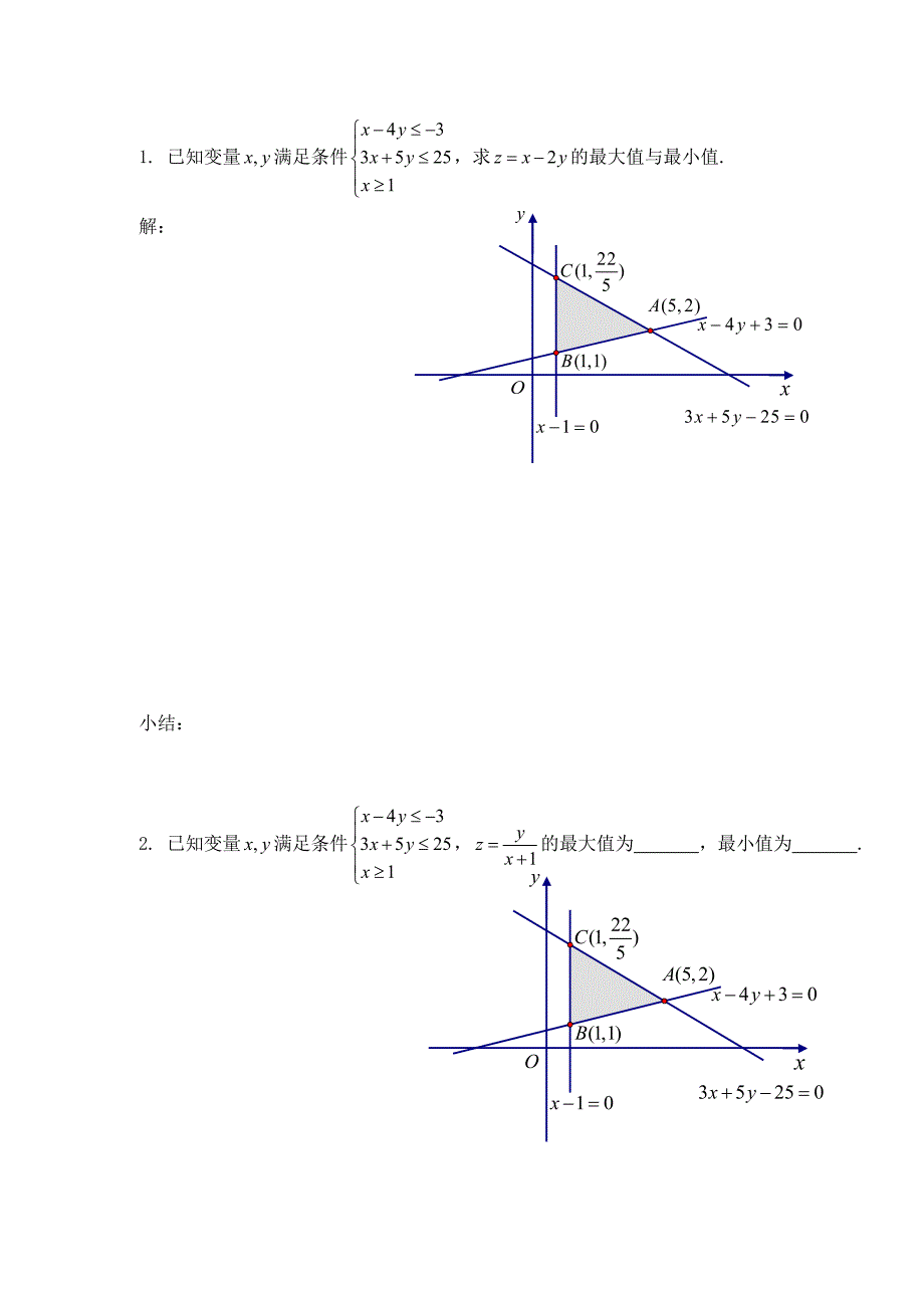 人教版高二数学导学案课题线性规划法的灵活应用_第2页