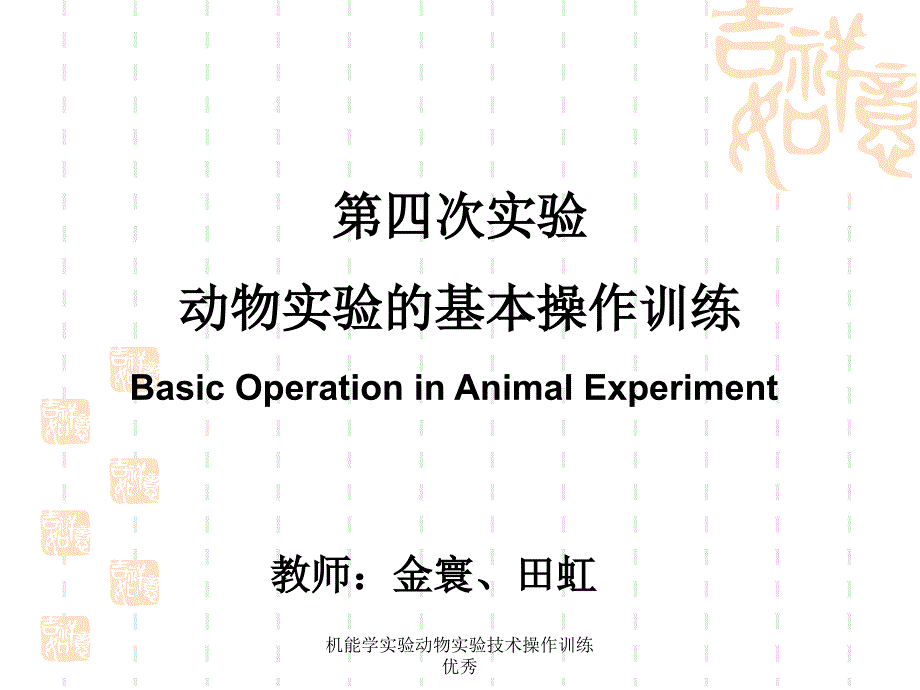 机能学实验动物实验技术操作训练优秀课件_第1页