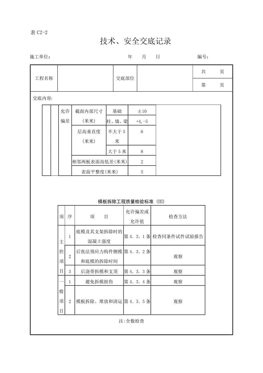 现浇剪力墙结构大模板安装与拆除分项工程质量管理范本_第5页