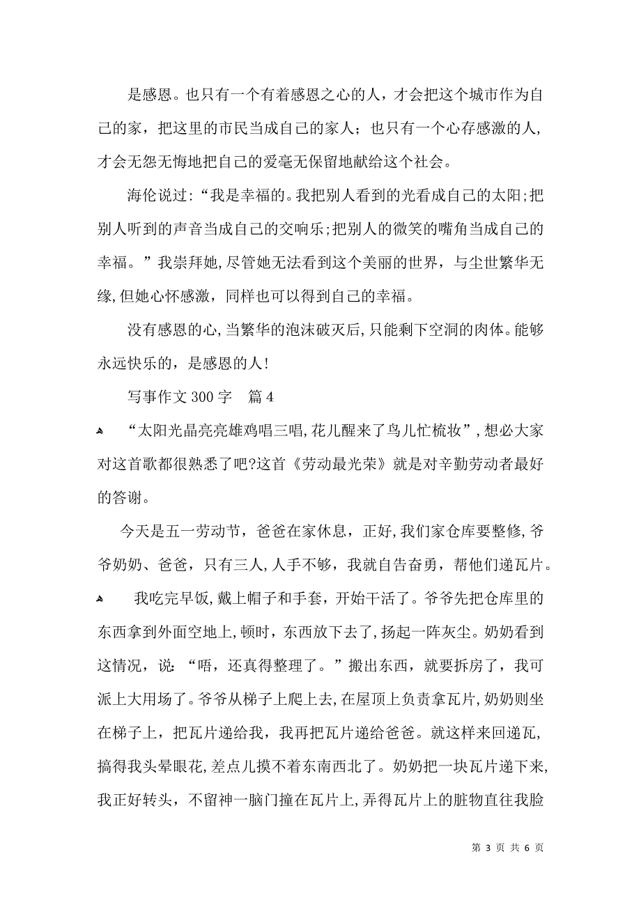 写事作文300字集锦七篇_第3页