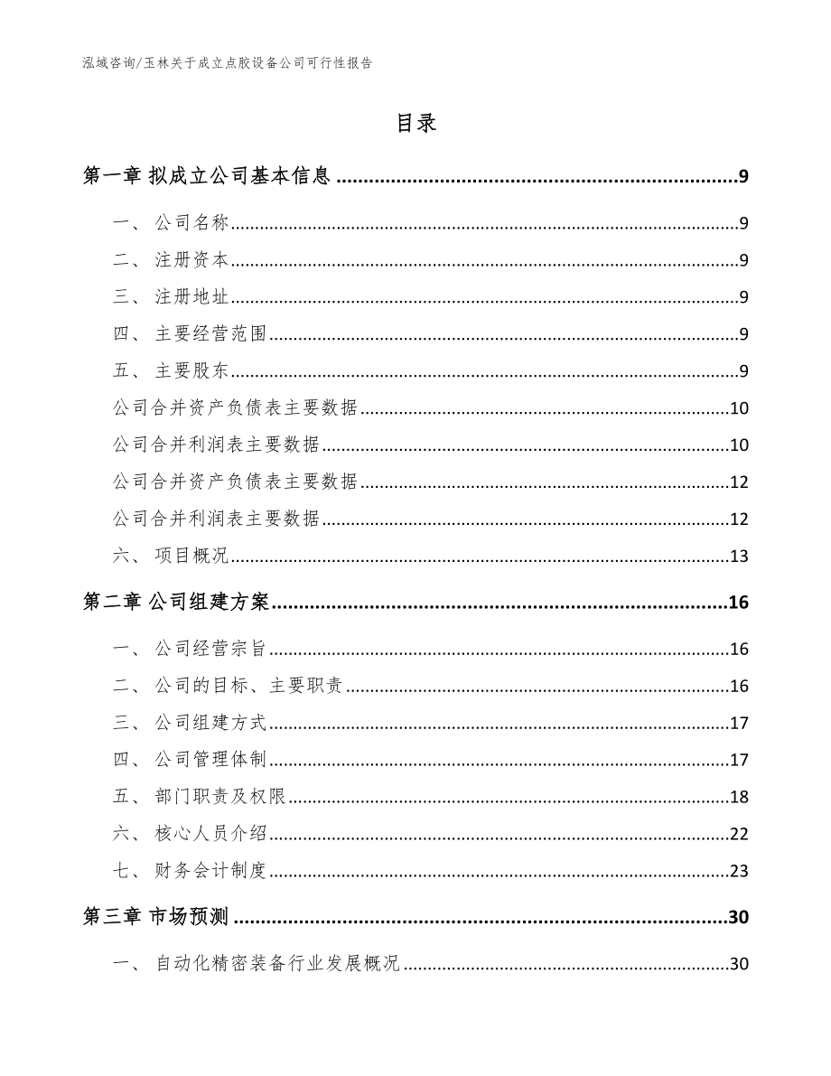 玉林关于成立点胶设备公司可行性报告（参考模板）_第2页