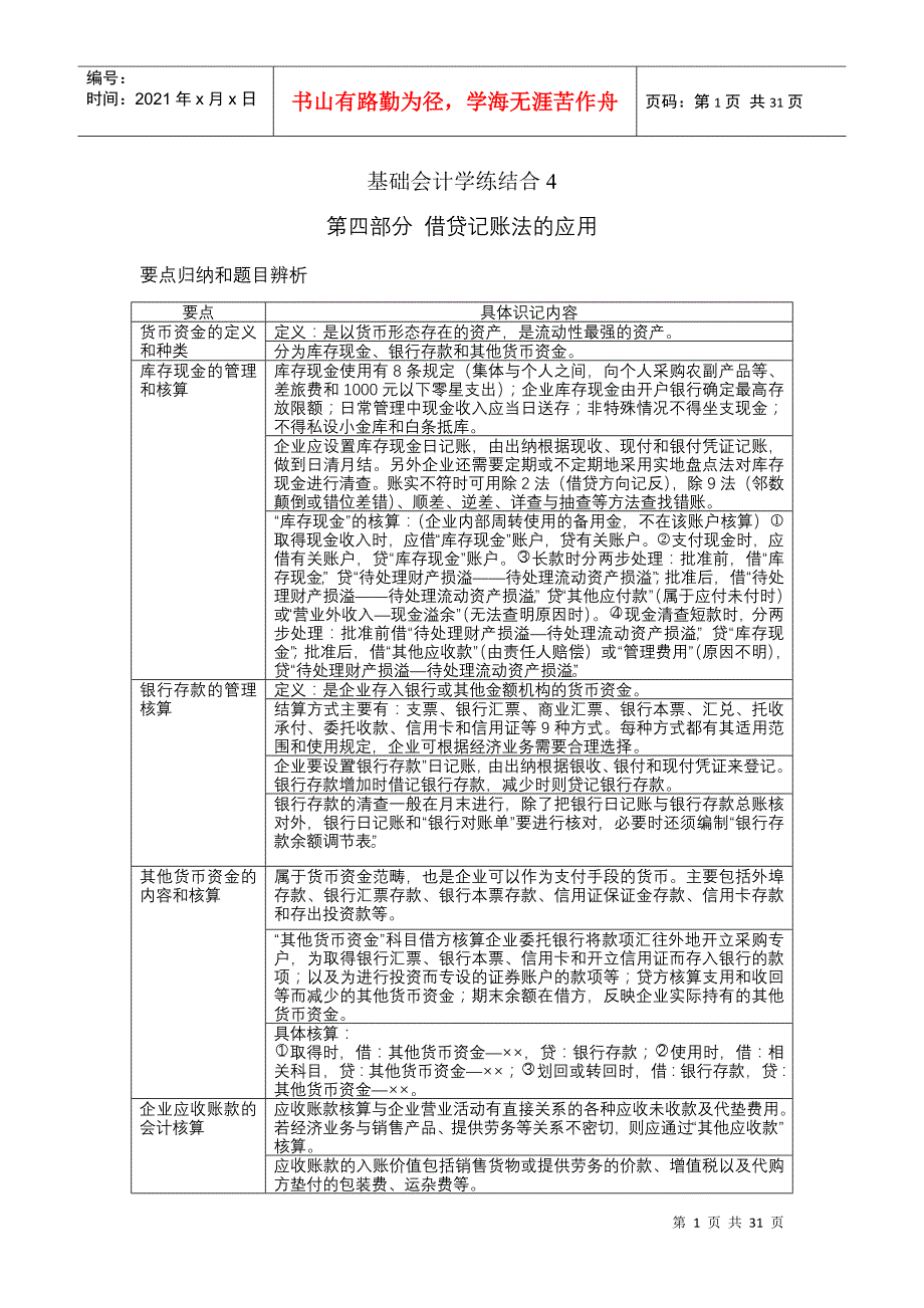 基础会计学练结合归纳分析_第1页