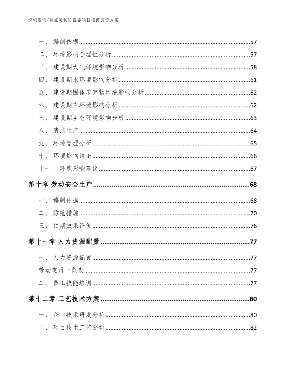 娄底定制防盗器项目招商引资方案参考模板_第4页