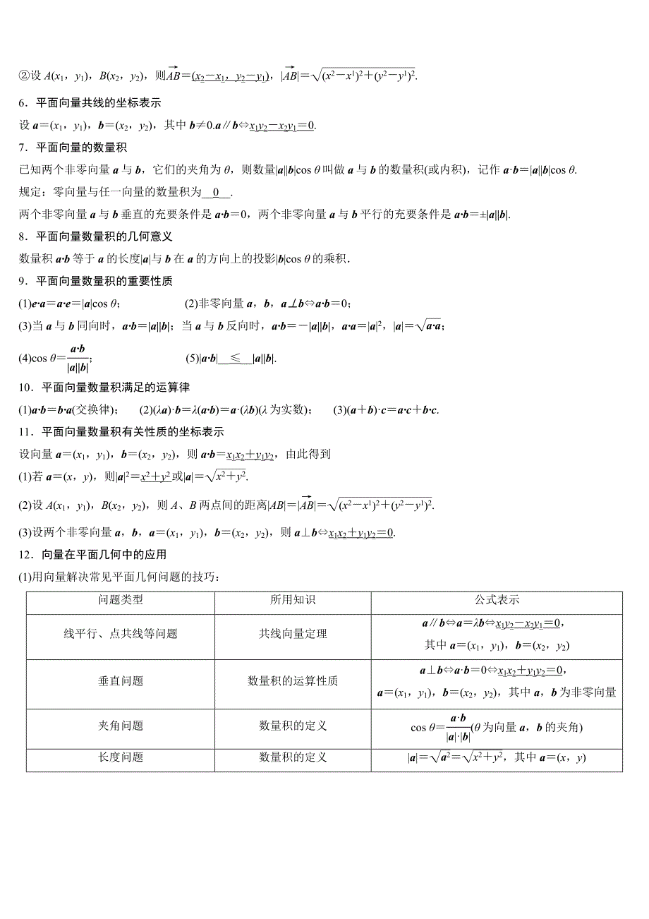 平面向量知识点_第2页