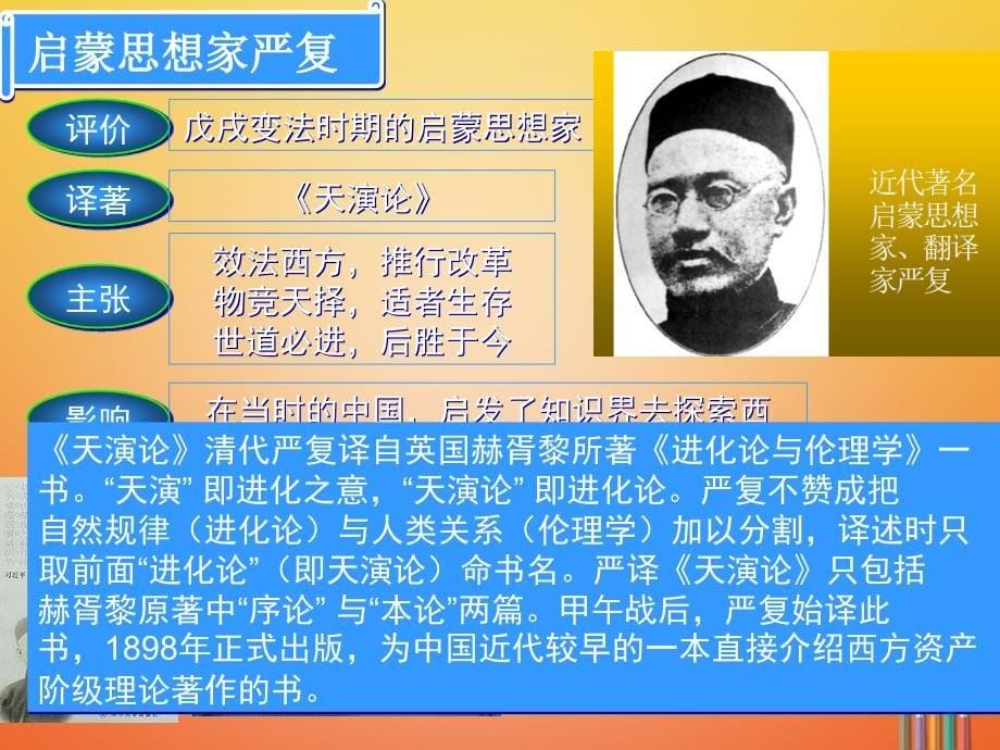 山东省郯城县红花镇中考历史复习八上第21课科学技术与思想文化一课件02新人教版_第5页