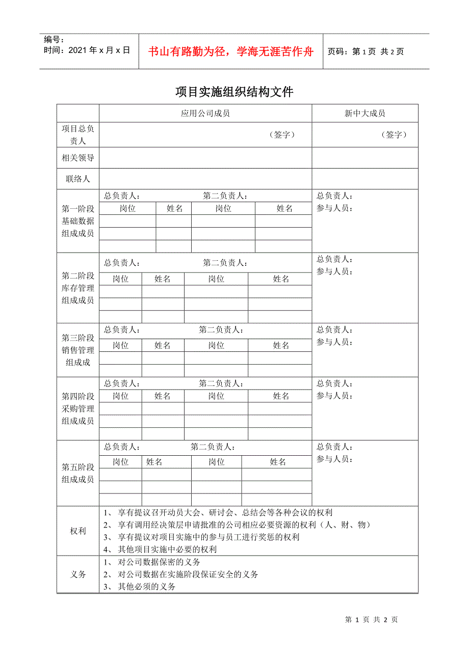 项目组织结构方案_第1页