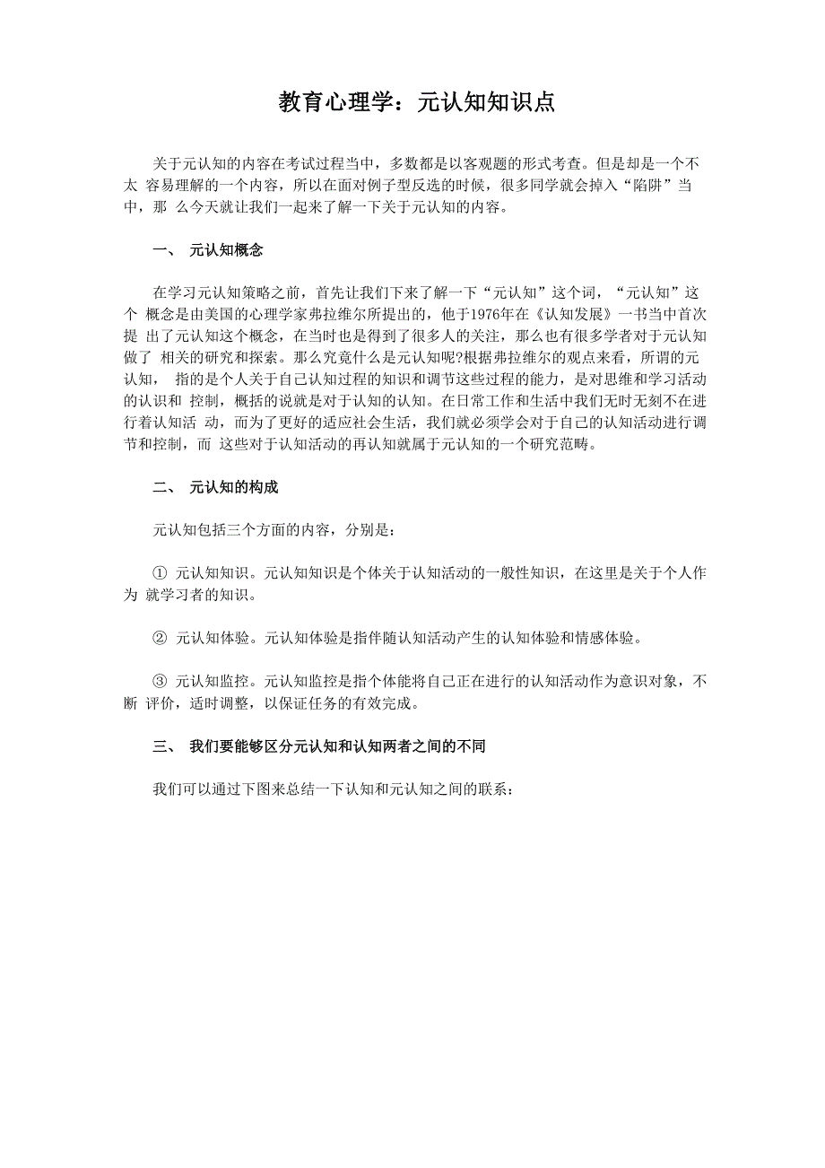 教育心理学：元认知知识点_第1页