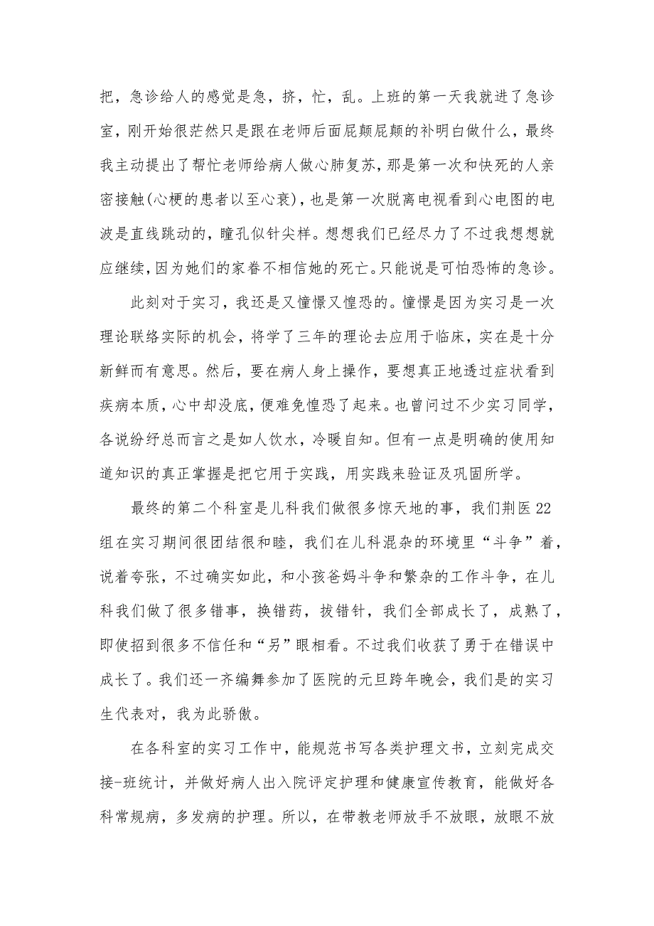 护士实习总结模板400字_第2页