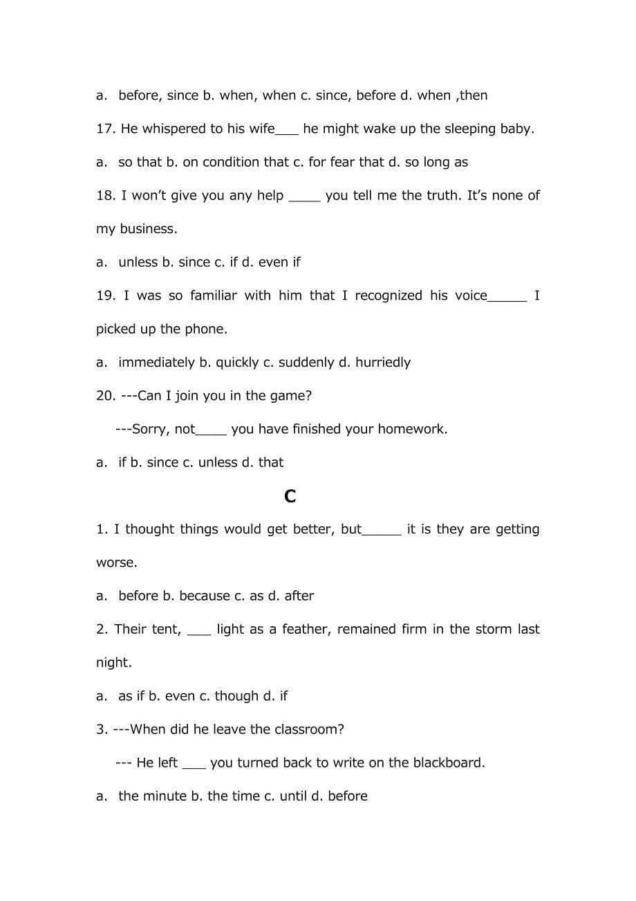 状语从句练习题及答案详解_第5页