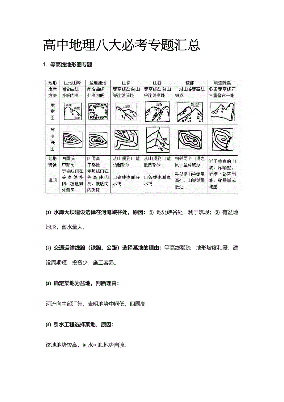 高中地理八大必考专题汇总.docx_第1页