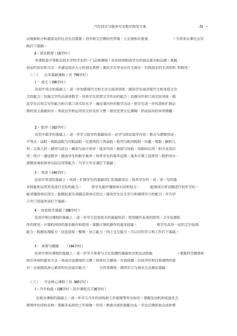 汽车维修专业教学指导方案_第5页