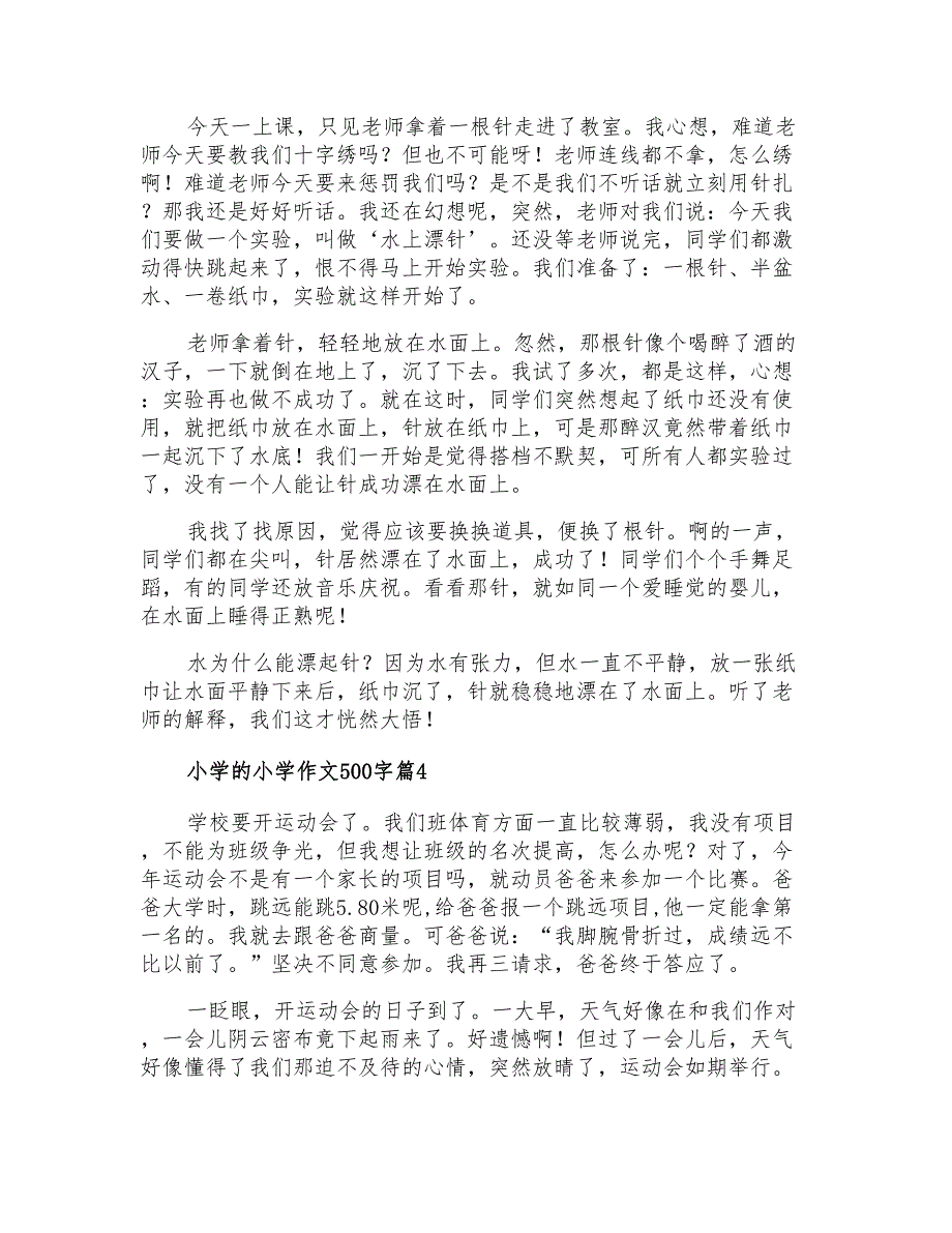 小学的小学作文500字合集十篇【新编】_第3页