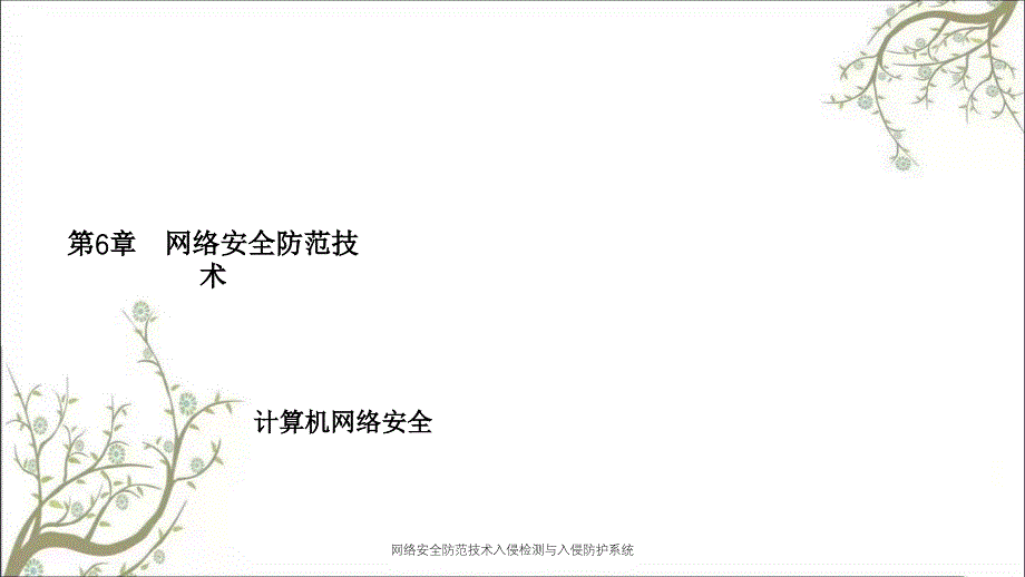 网络安全防范技术入侵检测与入侵防护系统PPT课件_第1页