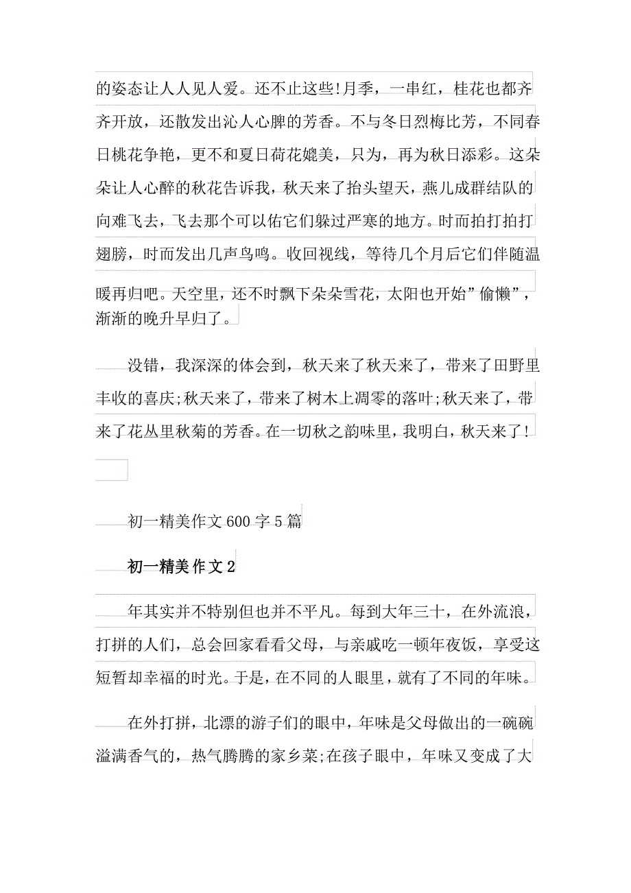 初一精美作文600字5篇_第2页