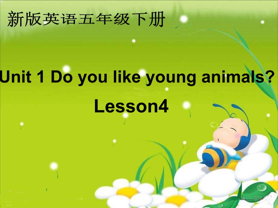 人教(新版)英语五下Unit1 Do you like young animalslesson4ppt课件_第1页