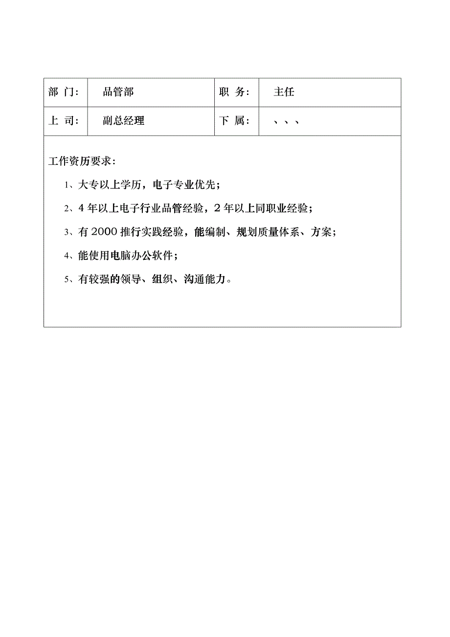 公司品管部职员岗位职责crjp_第1页