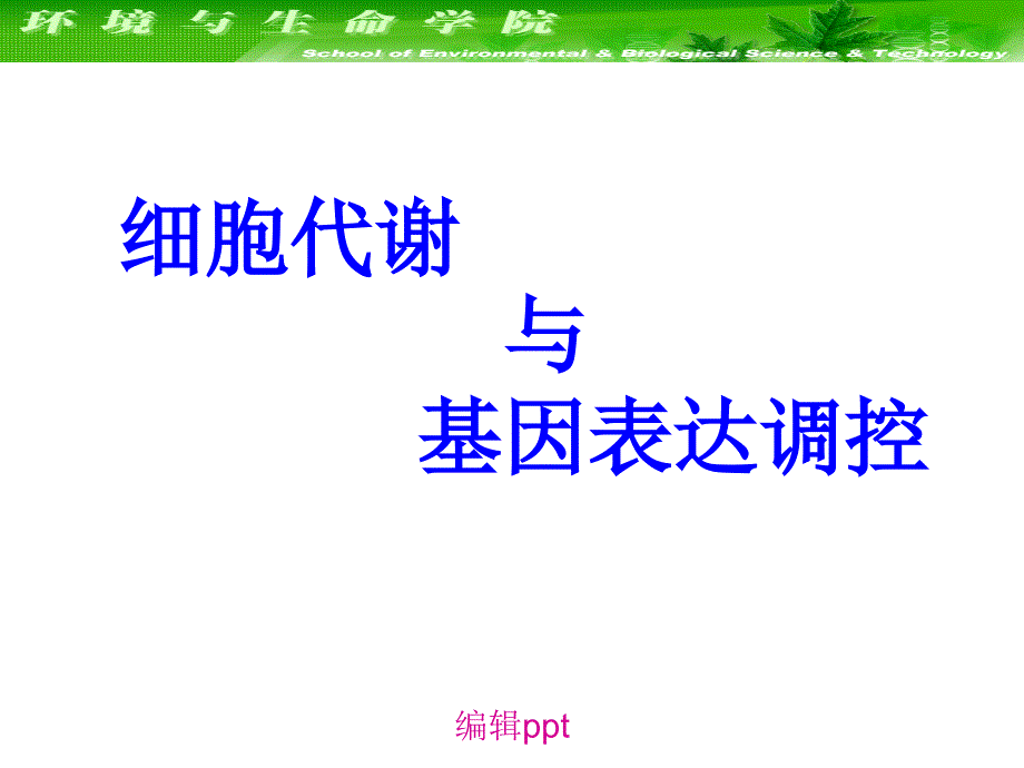 大连理工大学生物化学细胞代谢与基因表达调控_第1页