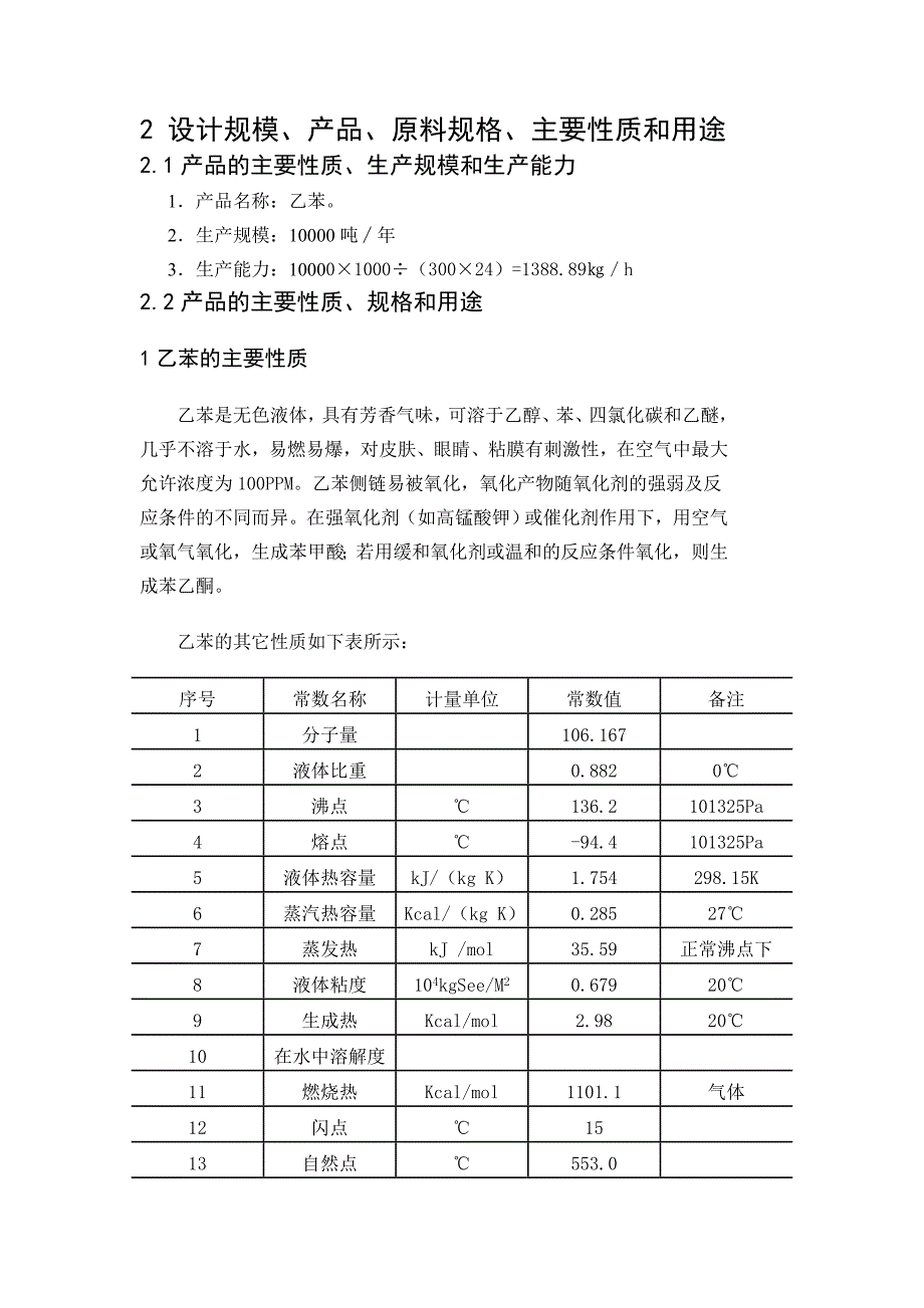 毕业设计年产一万吨乙苯生产装置的工艺设计_第2页