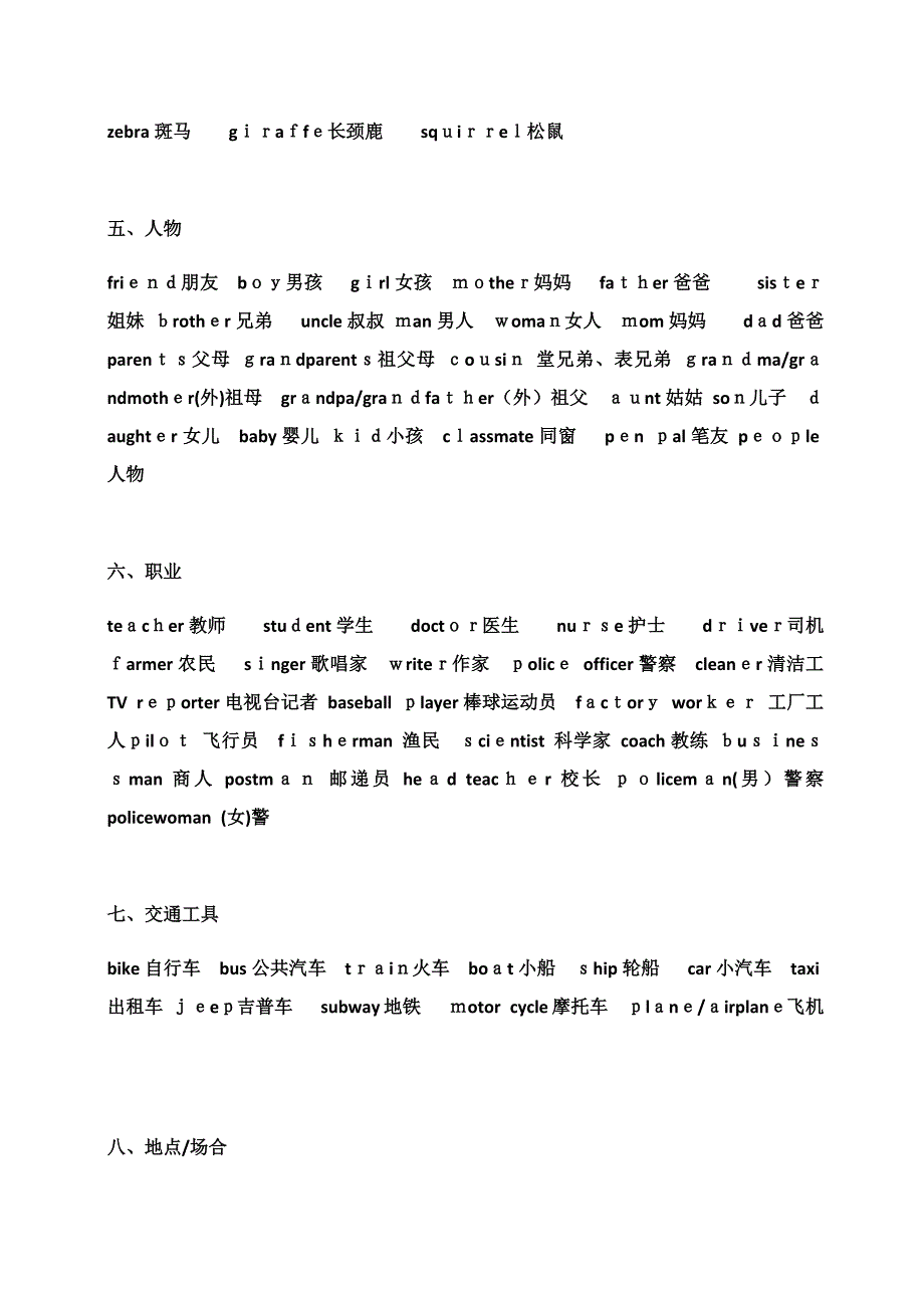 人教版六年级英语毕业总复习单词汇总_第2页