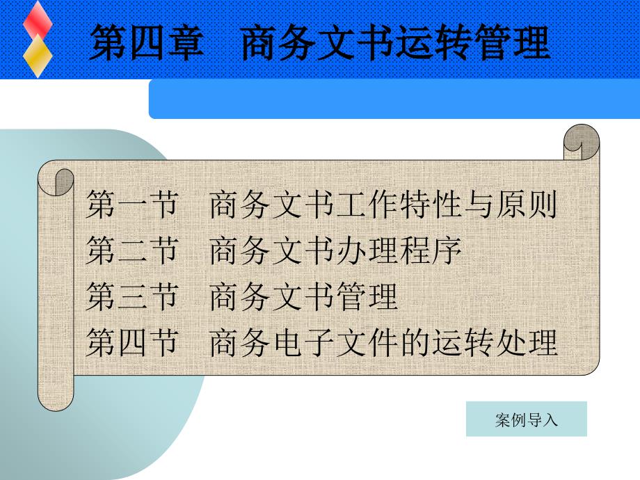 秘书实务第四章商务文书运转管理PPT课件_第1页