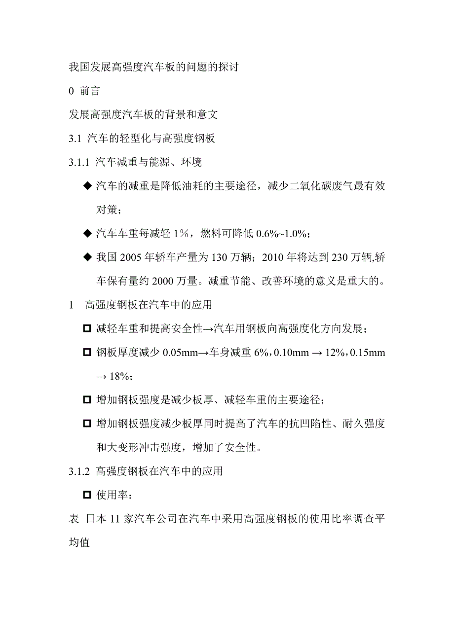 我国高强度汽车板的生产现状与市场需求_第1页