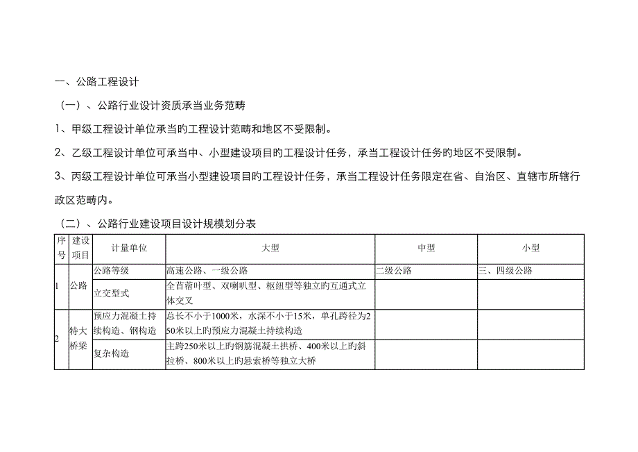 公路关键工程资质要求统一规定_第1页