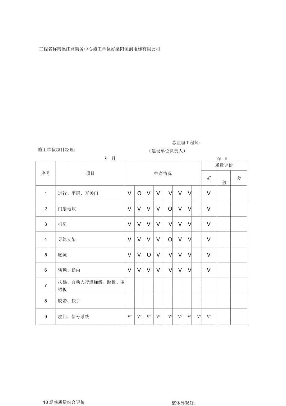 电梯资料表格_第5页