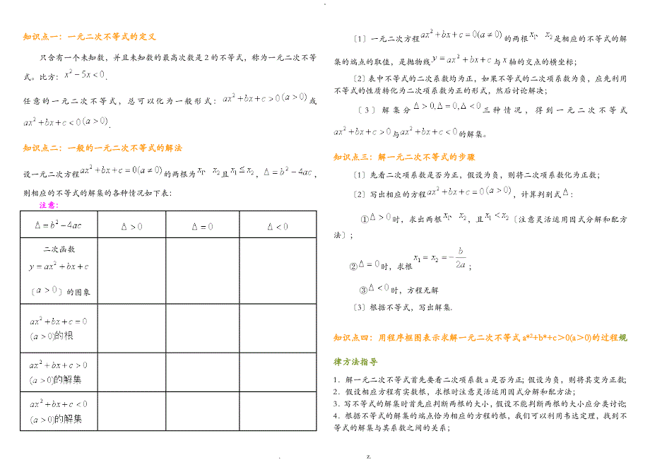 一元二次不等式的解法_第1页