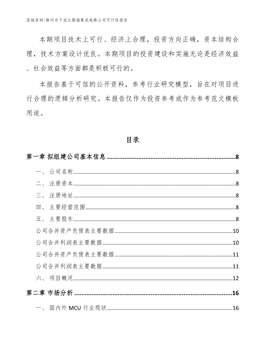 滁州关于成立高端集成电路公司可行性报告范文_第3页