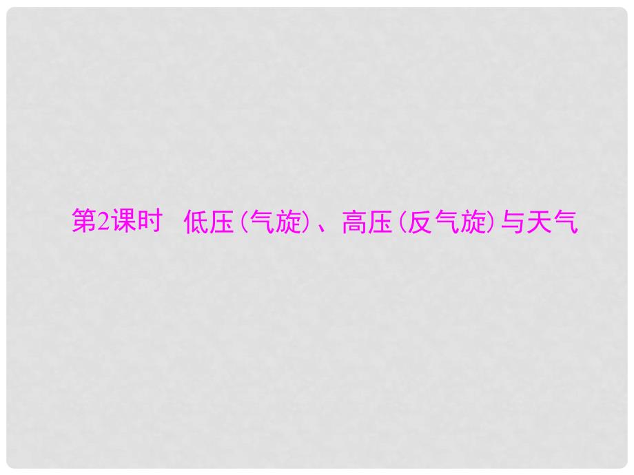高中地理 第二章 第三节 第2课时 低压（气旋）、高压（反气旋）与天气课件 新人教版必修1_第1页