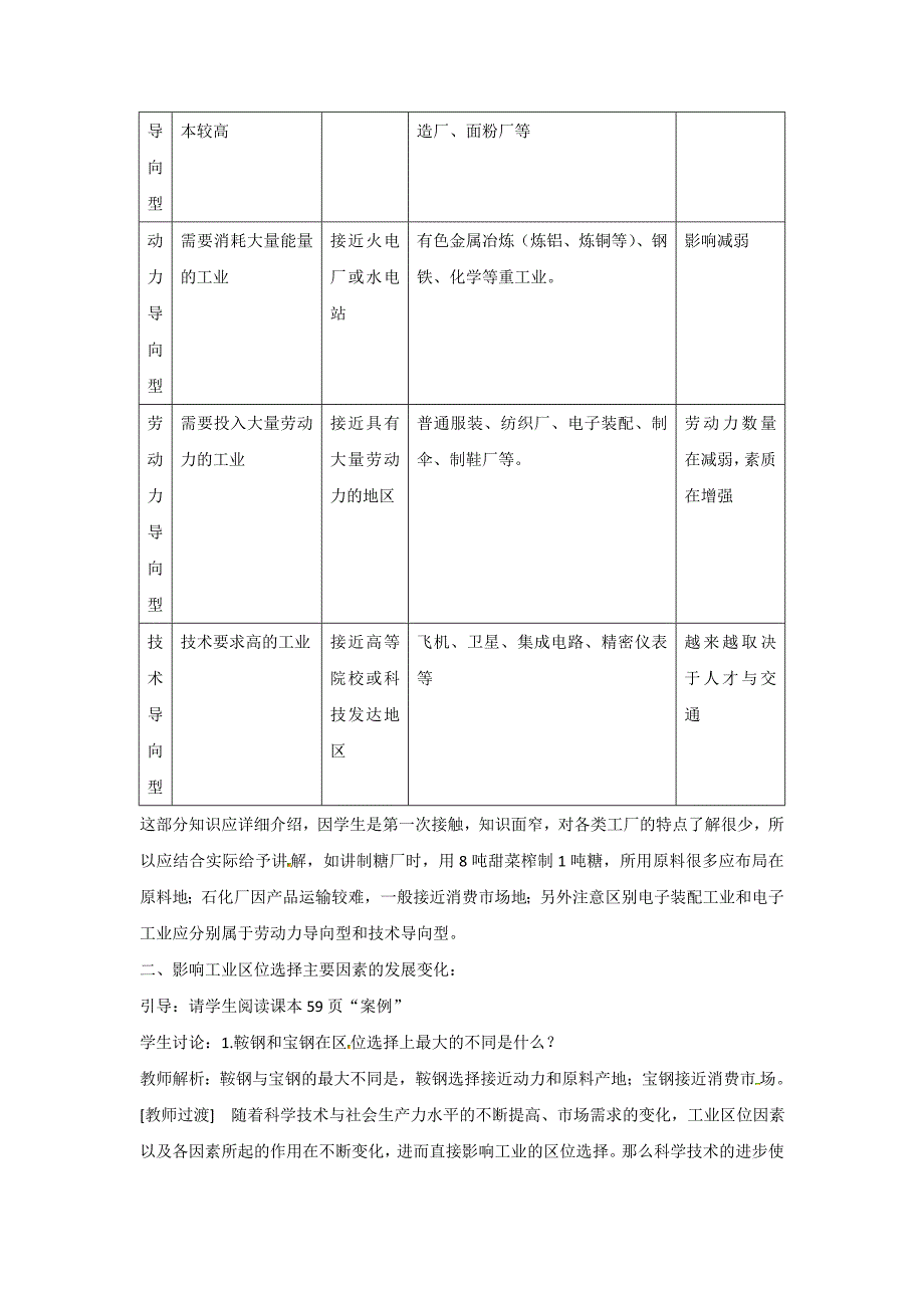 新编一师一优课高一地理人教版必修2教学设计：4.1工业的区位选择7 Word版含答案_第3页