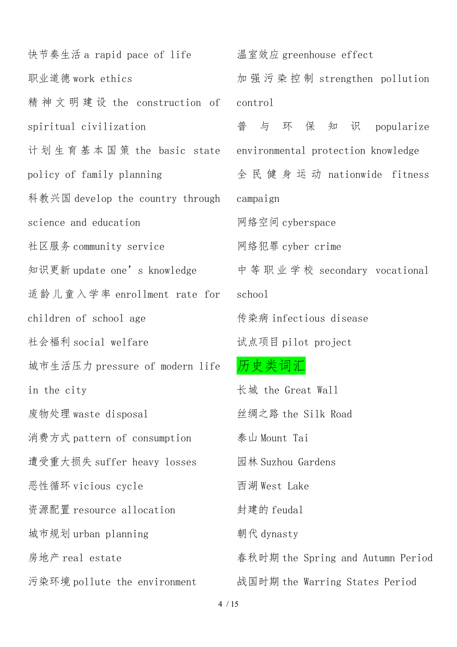 六级翻译题词汇_第4页