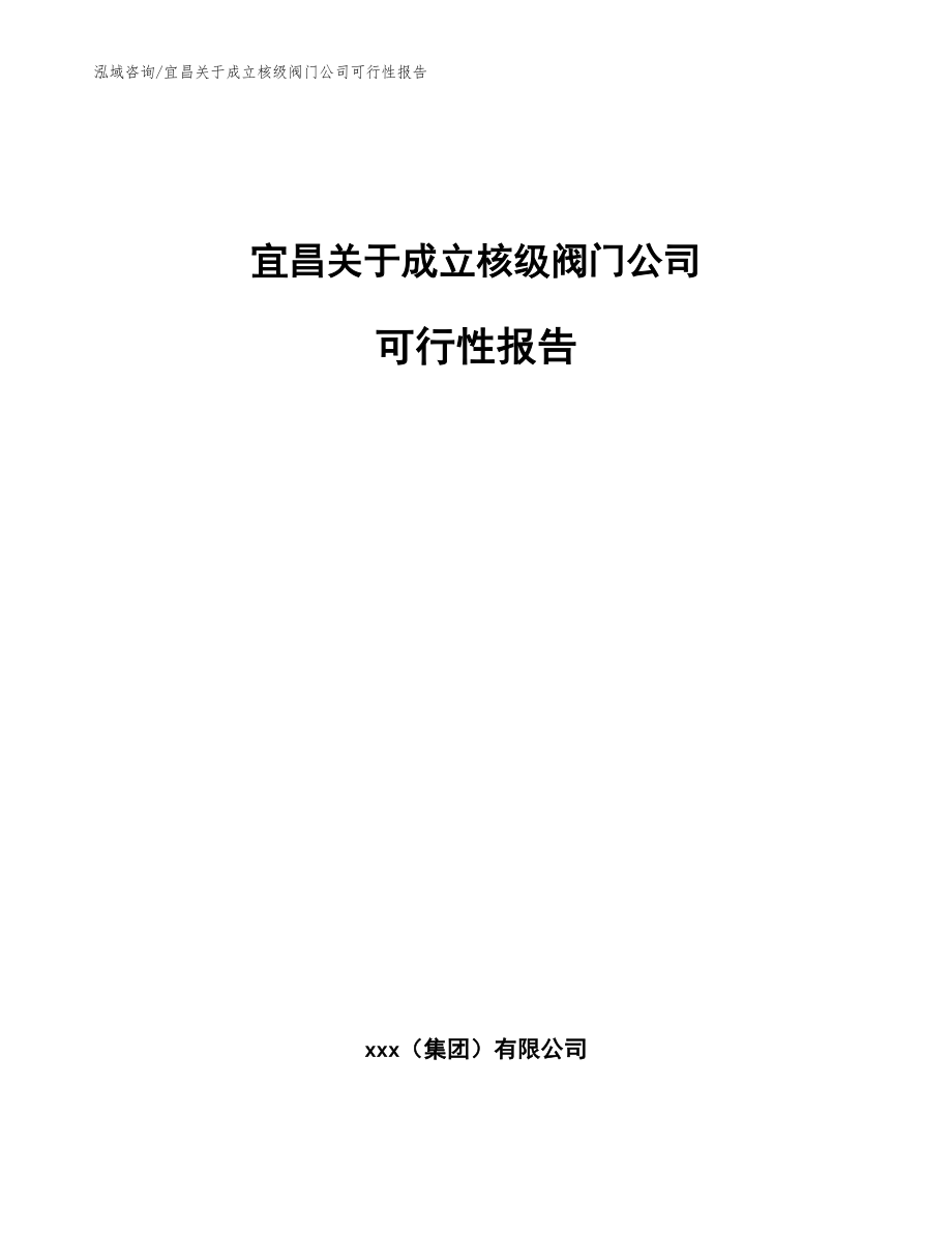 宜昌关于成立核级阀门公司可行性报告（参考模板）_第1页