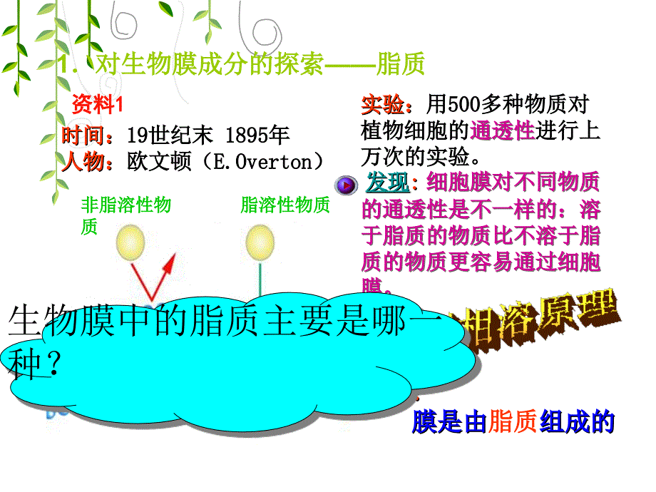 人教版教学课件人教版必修一第四章细胞的输入与输出第二节生物膜的液态镶嵌式模型课件_第4页