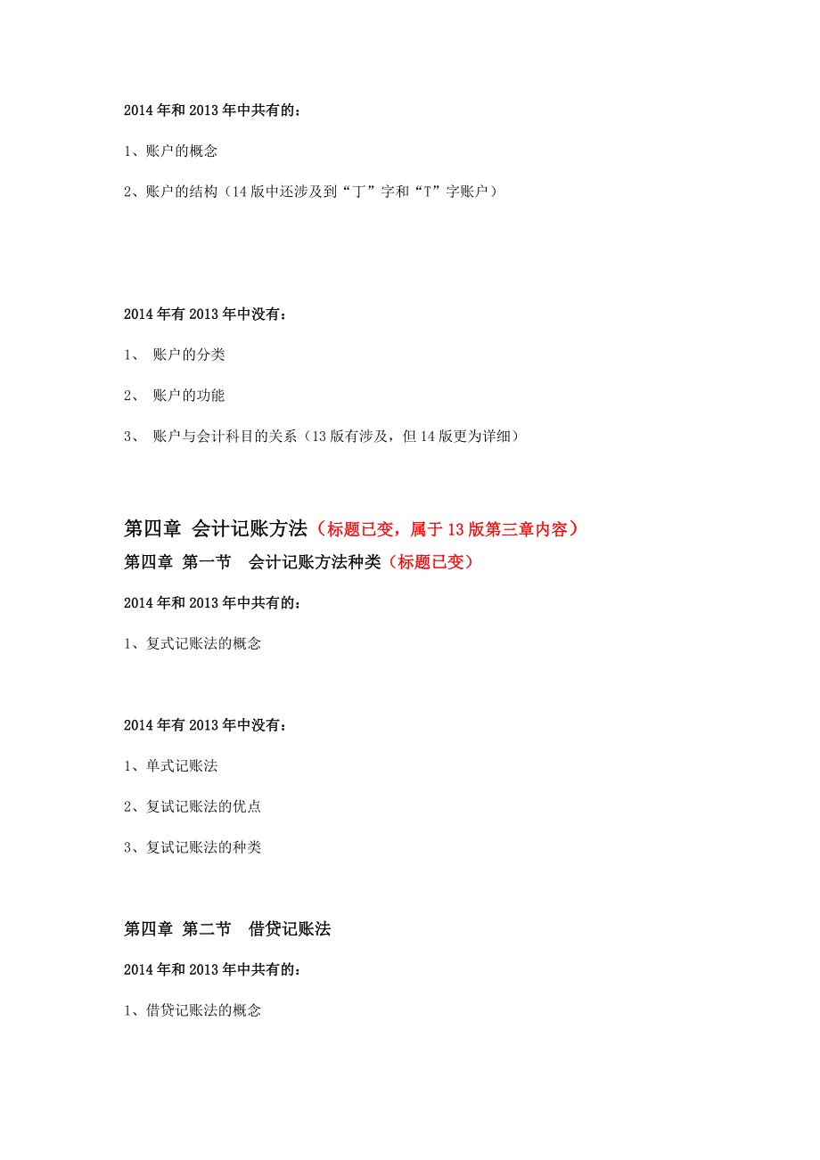 会计基础2013和2014考试大纲比较.doc_第4页