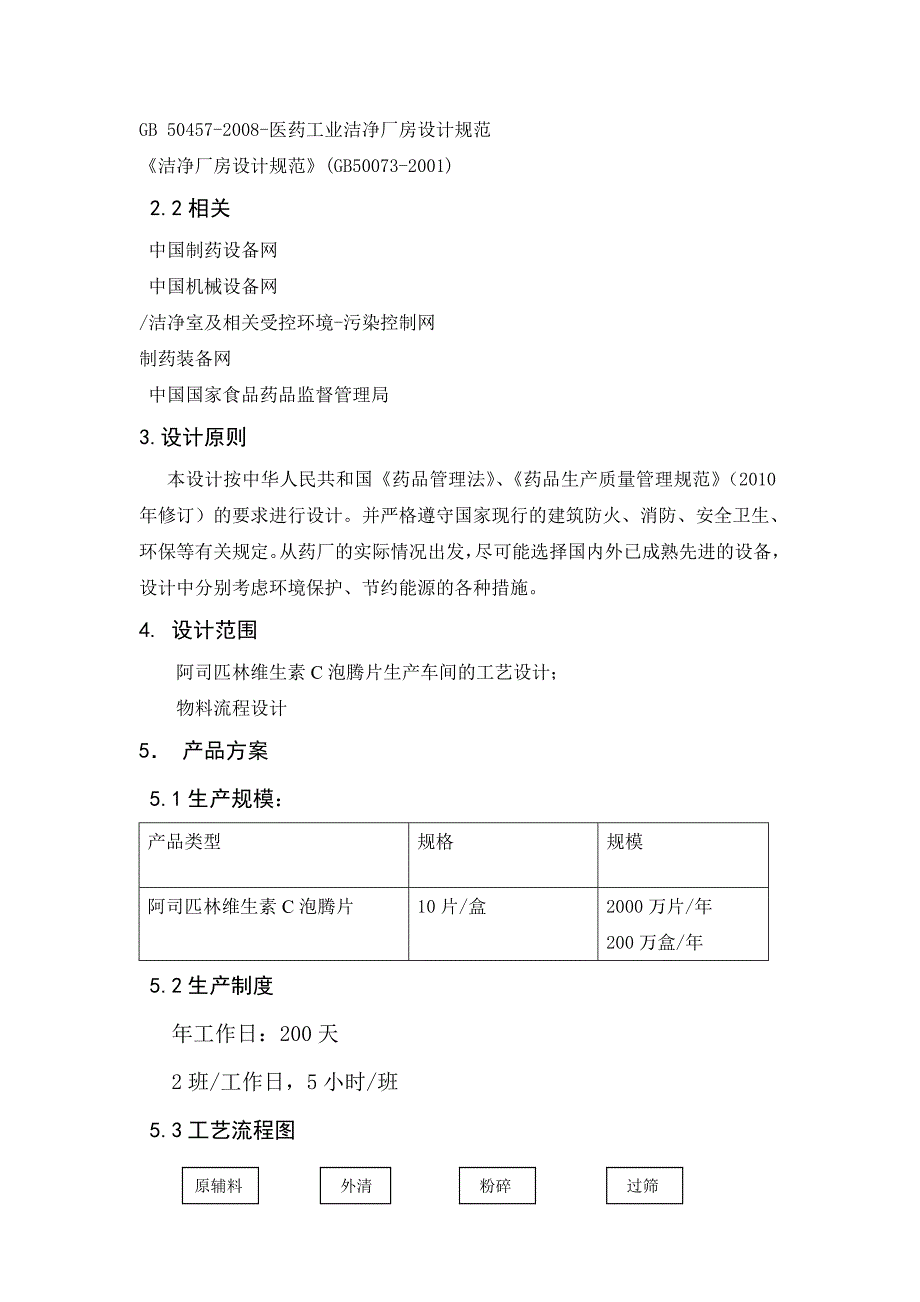 万盒阿司匹林维生素C泡腾片车间设计说明书_第2页