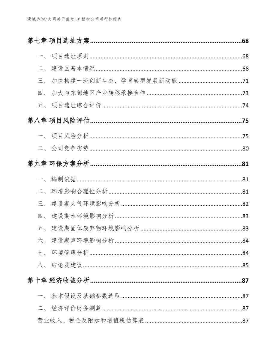 大同关于成立UV板材公司可行性报告_第5页