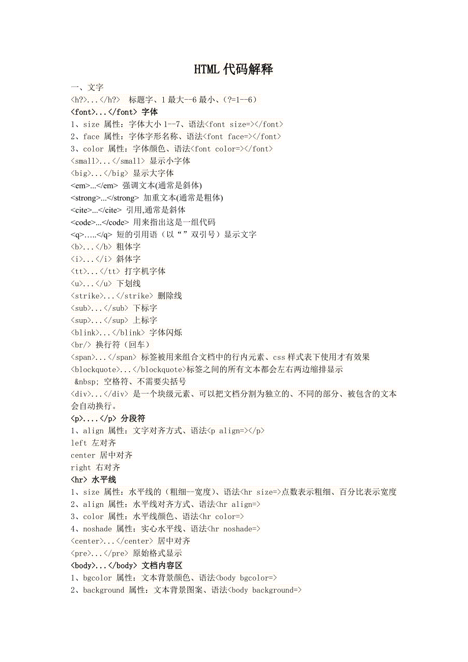 HTML代码汇总详解_第1页